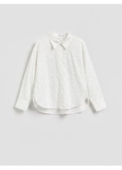 Reserved - Bawełniana koszula z haftowaniem - złamana biel ze sklepu Reserved w kategorii Bluzki damskie - zdjęcie 188347146
