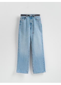 Reserved - Jeansy z paskiem - turkusowy ze sklepu Reserved w kategorii Jeansy damskie - zdjęcie 188347295