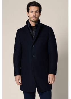 Płaszcz Granatowy z Wełną Norfolk ze sklepu Lancerto S.A. w kategorii Płaszcze męskie - zdjęcie 188347399