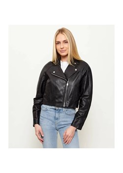 Pinko Skórzana ramoneska CARLENE | Cropped Fit ze sklepu Gomez Fashion Store w kategorii Kurtki damskie - zdjęcie 188348389