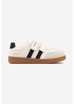 Beżowe Buty Sportowe Sneakersy ze Skórzaną Wkładką i Ozdobnymi Paskami  Menilane ze sklepu born2be.pl w kategorii Buty sportowe dziecięce - zdjęcie 188349529