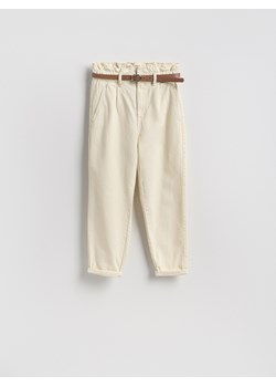 Reserved - Jeansy paperbag - beżowy ze sklepu Reserved w kategorii Jeansy damskie - zdjęcie 188350575