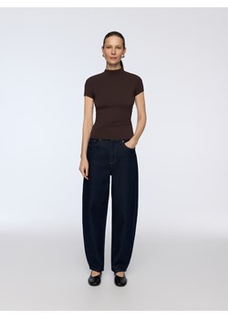 Reserved - T-shirt z włóknami bambusowymi - brązowy ze sklepu Reserved w kategorii Bluzki damskie - zdjęcie 188350727