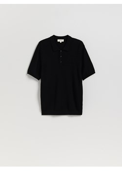 Reserved - Koszulka polo z wiskozą CIRCULOSE® - czarny ze sklepu Reserved w kategorii T-shirty męskie - zdjęcie 188350746
