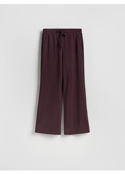 Reserved - Spodnie z szeroką nogawką - ciemnofioletowy ze sklepu Reserved w kategorii Spodnie damskie - zdjęcie 188350829