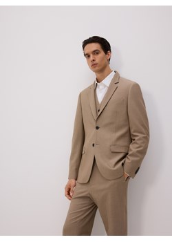 Reserved - Marynarka regular z dodatkiem wiskozy - beżowy ze sklepu Reserved w kategorii Marynarki męskie - zdjęcie 188350978