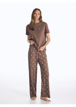Reserved - Dwuczęściowa piżama w serca - brązowy ze sklepu Reserved w kategorii Piżamy damskie - zdjęcie 188351119