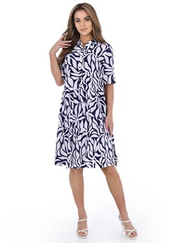 Sukienka FSU1119 EKRI granatowa zebra ze sklepu fokus.pl w kategorii Sukienki - zdjęcie 188351315
