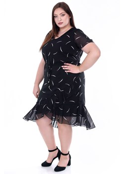 Sukienka FSU1076 CZARNY amarantowe łuki ze sklepu fokus.pl w kategorii Sukienki - zdjęcie 188351355