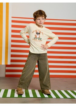 Sinsay - Jeansy wide leg z efektem sprania - brązowy ze sklepu Sinsay w kategorii Spodnie dziewczęce - zdjęcie 188351797