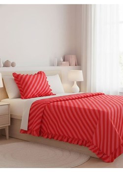 Sinsay - Komplet pościeli w paski z falbaną - czerwony ze sklepu Sinsay w kategorii Pościele - zdjęcie 188353886