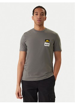 BOSS T-Shirt Plain 50556023 Szary Regular Fit ze sklepu MODIVO w kategorii T-shirty męskie - zdjęcie 188355039