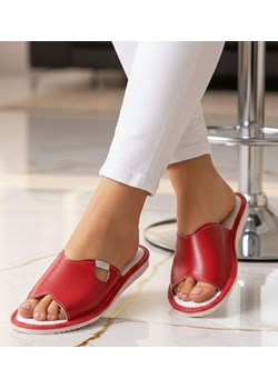 Czerwone domowe klapki kapcie /C2-1 16135 S165/ ze sklepu Pantofelek24.pl w kategorii Kapcie damskie - zdjęcie 188356457