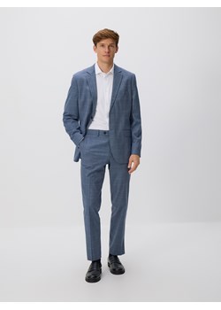 Reserved - Garniturowe spodnie z wiskozy - niebieski ze sklepu Reserved w kategorii Spodnie męskie - zdjęcie 188357627