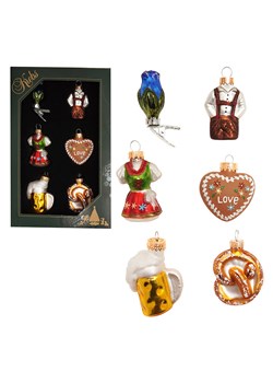 Krebs Glas Lauscha Ozdoby choinkowe (6 szt.) ze wzorem - wys. 5 cm ze sklepu Limango Polska w kategorii Dekoracje bożonarodzeniowe - zdjęcie 188358205