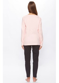 Bawełniana piżama damska z długimi rękawami i długimi nogawkami 66/5-25L/010A754, Kolor różowo-czarny, Rozmiar M, Miss Fabio ze sklepu Primodo w kategorii Piżamy damskie - zdjęcie 188358697