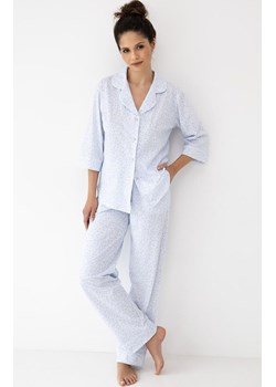 Sensis bawełniana piżama damska rozpinana Paloma 3/4, Kolor biało-niebieski, Rozmiar S, SENSIS ze sklepu Primodo w kategorii Piżamy damskie - zdjęcie 188358706