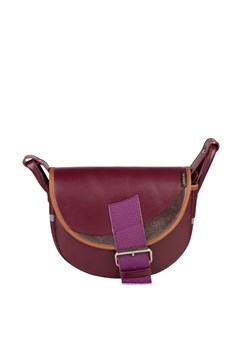 bordowa torebka damska skórzana  listonoszka na ramię Freshman Mini ze sklepu Słoń Torbalski w kategorii Listonoszki - zdjęcie 188360105