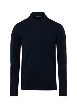 Finshley & Harding Męska koszulka polo z długim rękawem Mężczyźni Bawełna granatowy jednolity ze sklepu vangraaf w kategorii T-shirty męskie - zdjęcie 188360166