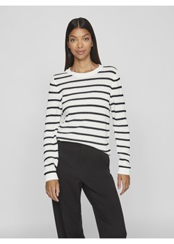 Vila Damski sweter z dzianiny - VIDalo Kobiety Bawełna écru w paski ze sklepu vangraaf w kategorii Swetry damskie - zdjęcie 188360167