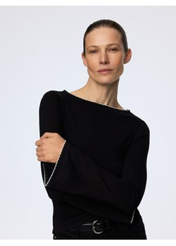 Reserved - Longsleeve z modalem - czarny ze sklepu Reserved w kategorii Bluzki damskie - zdjęcie 188360837