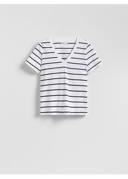 Reserved - T-shirt regular z dekoltem V - wielobarwny ze sklepu Reserved w kategorii Bluzki damskie - zdjęcie 188360865