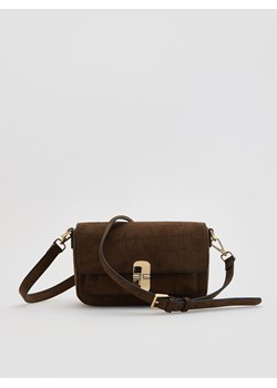 Reserved - Torebka na ramię z imitacji zamszu - ciemnobrązowy ze sklepu Reserved w kategorii Listonoszki - zdjęcie 188361007
