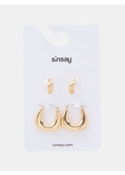 Sinsay - Kolczyki z błyszczącym wykończeniem 2 pack - złoty ze sklepu Sinsay w kategorii Kolczyki - zdjęcie 188361995