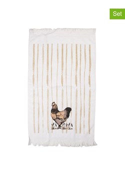 Clayre &amp; Eef Ręczniki (2 szt.) w kolorze biało-beżowym dla gości - 66 x 40 cm ze sklepu Limango Polska w kategorii Ręczniki - zdjęcie 188369718