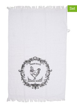 Clayre &amp; Eef Ręczniki (2 szt.) w kolorze biało-czarnym dla gości - 66 x 40 cm ze sklepu Limango Polska w kategorii Ręczniki - zdjęcie 188369736