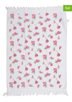 Clayre &amp; Eef Ręczniki (2 szt.) w kolorze biało-jasnoróżowym dla gości - 66 x 40 cm ze sklepu Limango Polska w kategorii Ręczniki - zdjęcie 188369745