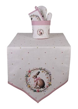 Clayre &amp; Eef Bieżnik w kolorze kremowo-jasnoróżowym - 160 x 50 cm ze sklepu Limango Polska w kategorii Obrusy i bieżniki - zdjęcie 188369987