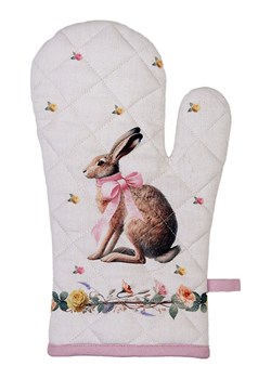 Clayre &amp; Eef Rękawica kuchenna w kolorze kremowo-jasnoróżowym - 30 x 18 cm ze sklepu Limango Polska w kategorii Tekstylia kuchenne - zdjęcie 188370008