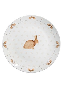 Clayre &amp; Eef Talerz obiadowy w kolorze biało-jasnobrązowym - Ø 26 cm ze sklepu Limango Polska w kategorii Naczynia - zdjęcie 188370137