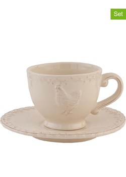 Clayre &amp; Eef Filiżanki (6 szt.) w kolorze beżowym do kawy - wys. 7 x Ø 15 cm ze sklepu Limango Polska w kategorii Dzbanki i zaparzacze - zdjęcie 188370158