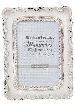 Clayre &amp; Eef Ramka w kolorze białym na zdjęcia - 15 x 20 cm ze sklepu Limango Polska w kategorii Ramki na zdjęcia - zdjęcie 188370299