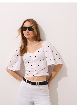 Mohito - Bluzka w kropki - biały ze sklepu Mohito w kategorii Bluzki damskie - zdjęcie 188373016
