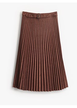 Mohito - Plisowana brązowa spódnica midi - brązowy ze sklepu Mohito w kategorii Spódnice - zdjęcie 188373139