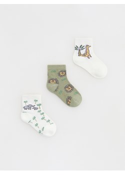 Reserved - Skarpetki z bawełną 3 pack - złamana biel ze sklepu Reserved w kategorii Skarpetki dziecięce - zdjęcie 188373469