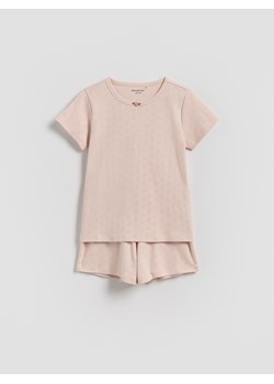 Reserved - Dwuczęściowa piżama w serca - brudny róż ze sklepu Reserved w kategorii Piżamy dziecięce - zdjęcie 188373495