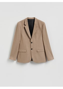 Reserved - Marynarka regular z dodatkiem wiskozy - beżowy ze sklepu Reserved w kategorii Marynarki męskie - zdjęcie 188373578