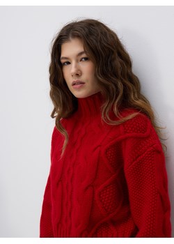 Reserved - Wełniany sweter z golfem - czerwony ze sklepu Reserved w kategorii Swetry damskie - zdjęcie 188373608