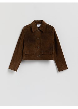 Reserved - Skórzana marynarka - brązowy ze sklepu Reserved w kategorii Kurtki damskie - zdjęcie 188374956