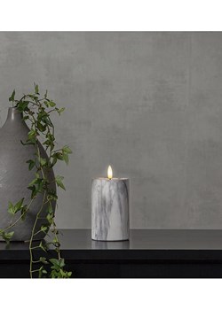 Best Season Świeca LED "Flame Marble" w kolorze szarym - wys. 15 x Ø 7,5 cm ze sklepu Limango Polska w kategorii Świece i dyfuzory - zdjęcie 188375269