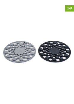 JosephJoseph Podkładki (2 szt.) "Spot-On" w kolorze czarno-szarym - Ø 17 cm ze sklepu Limango Polska w kategorii Akcesoria kuchenne - zdjęcie 188375275