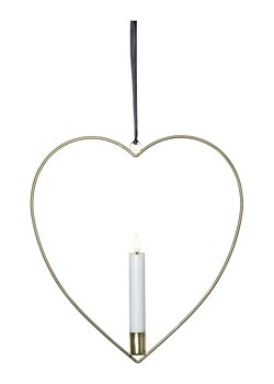 STAR Trading Dekoracyjna zawieszka LED "Flamme Heart" w kolorze złotym - 28,5 x 28 cm ze sklepu Limango Polska w kategorii Oświetlenie - zdjęcie 188375298