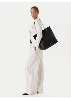Torebka Calvin Klein Minimal Monogram Chain Tote LV04F3204G Czarny ze sklepu eobuwie.pl w kategorii Torby Shopper bag - zdjęcie 188376128