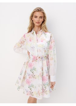 Mohito - Bawełniana koszulowa sukienka mini - kremowy ze sklepu Mohito w kategorii Sukienki - zdjęcie 188377207