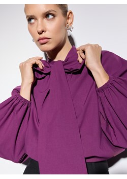 Mohito - Bluzka z wiązaniem - ciemny fiolet ze sklepu Mohito w kategorii Bluzki damskie - zdjęcie 188377219