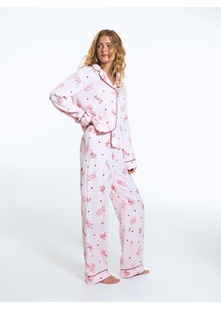 Reserved - Wzorzysta piżama dwuczęściowa - różowy ze sklepu Reserved w kategorii Piżamy damskie - zdjęcie 188377288